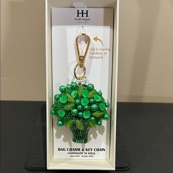 Haute Hippie Accessories - Haute Hippie | Whimsy Broccoli Beaded Bag Charm